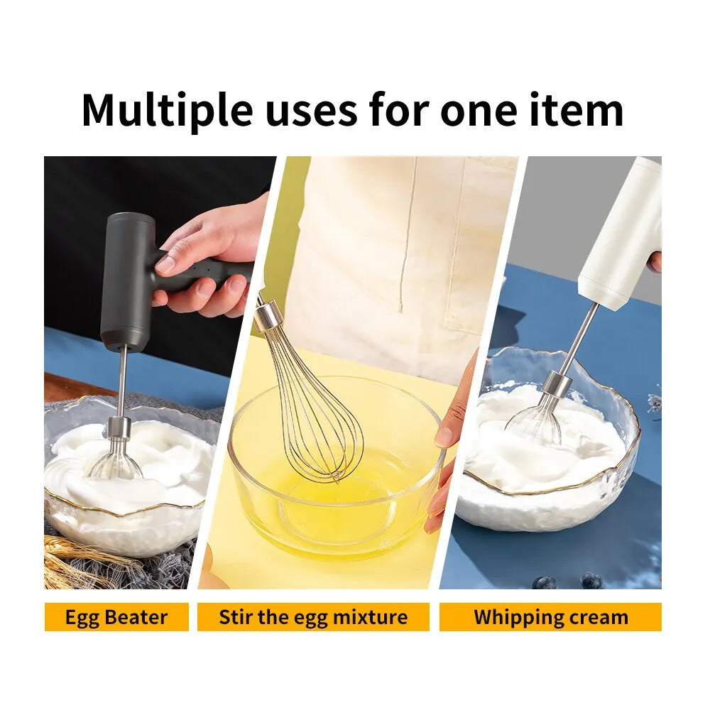 1 Wireless Electric Food Mixer, Portable 3-Speed Hand Mixer, Baking Dough and Cake Cream Mixer, Kitchen Tool