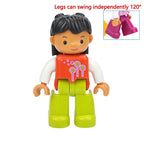 Big Size Figures Building Block Doll Family Farmer Pirate Worker Doctor Policemen Large Brick Compatible Build House Duploes Toy