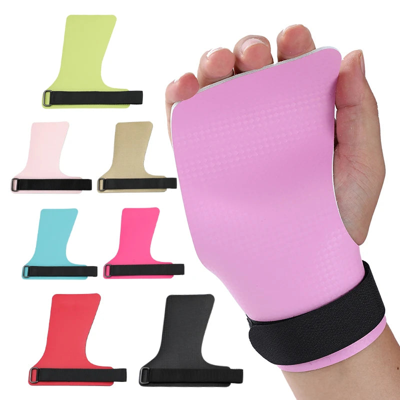 A Pair of Carbon No Finger Hole Hand Grips for Crossfit Pull Ups Cross Training Kettlebell Gymnastics Workout Palm Protector