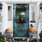 72.83x35.43 Inch Halloween Door Banner Polyester Ghost Hospital Scary Head Scene Decoration Halloween Party Supplies Photography