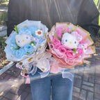 Genuine Hello Kitty Plush Toy Anime Stuffed Animals Keychains Creative Handmade Bouquets Christmas Vanlentine Birthday Gifts