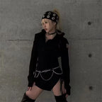 Punk Girl Hollowed Out Eyelets Wide Elastic Headband Stretchy Metal Rock Steampunk for Sports Headbands Hair Accessories