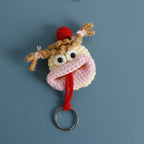 Cute Fruit Series Sausage Mouth Doll Crochet Keychains Custom Knitting Bag For Car Keys Holder Funny Doll Bag For Keys Storage