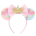 2026 Trip Mouse Ears Headband for Girls Women Sequin Castle 5"Bow Hairband Festival Party Cosplay DIY Hair Accessories