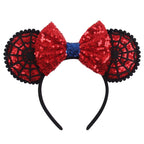 2026 Trip Mouse Ears Headband for Girls Women Sequin Castle 5"Bow Hairband Festival Party Cosplay DIY Hair Accessories