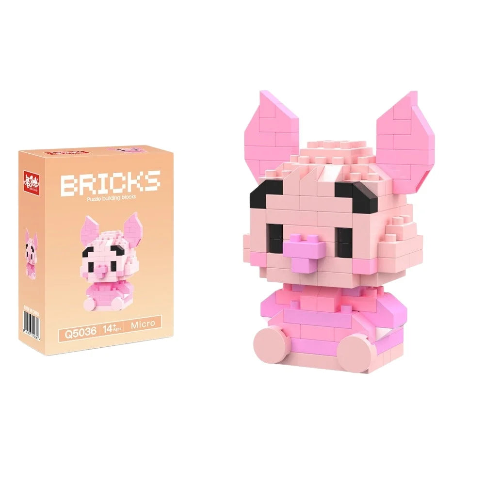 Disney 214 style Winnie LinaBell StellaLou Building Blocks Princess Cartoon Figrues Bricks Children's Assembly Toys Model Gift