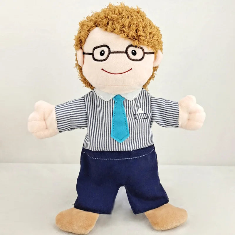 25cm Sweet Family Hand Puppet Dolls Early Education Learning Stuffed Plush Toys Cospaly Hand Finger Puppets for Children Gifts