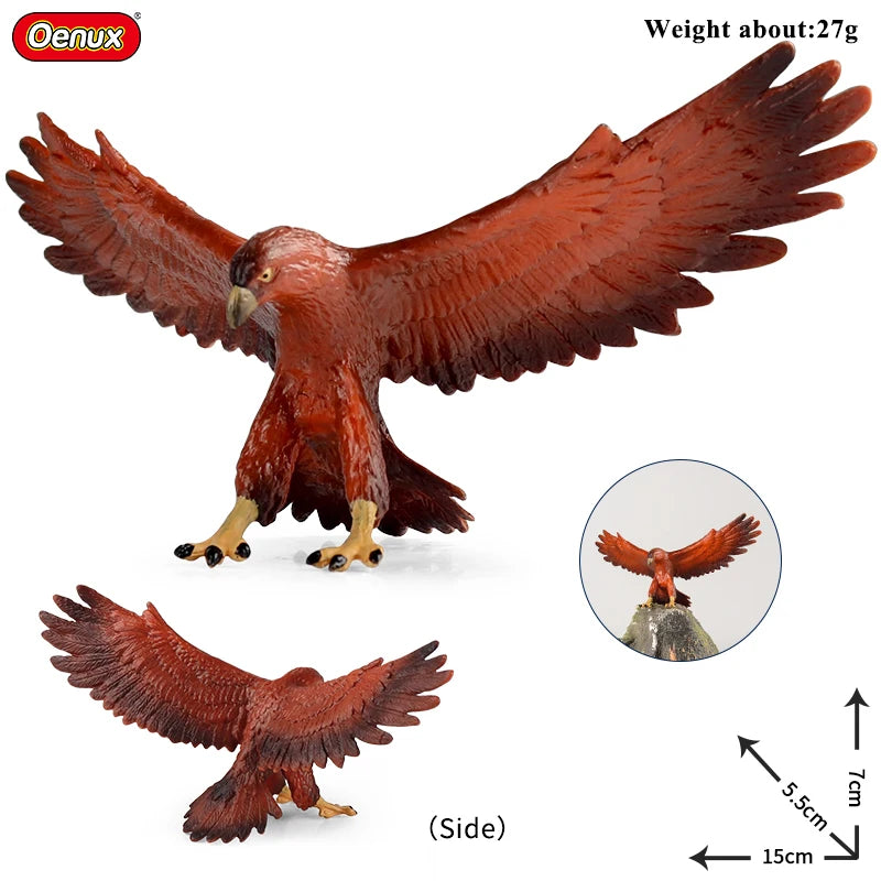 Oenux Wild Bird Animals Forest Night Eagle Condor Figurines PVC Action Figure Garden Decoration Education Miniature Toy Kid Gift