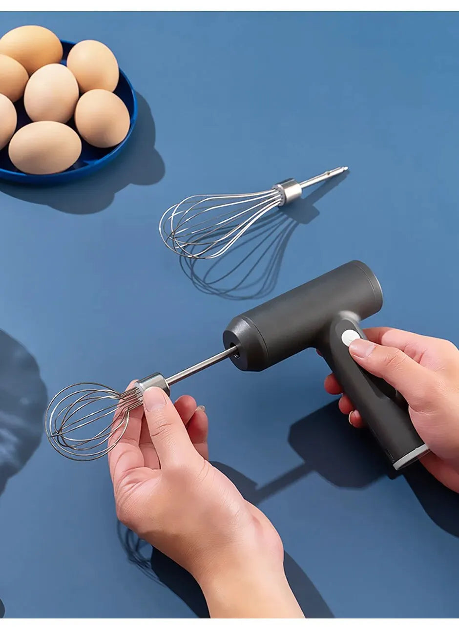 1 Wireless Electric Food Mixer, Portable 3-Speed Hand Mixer, Baking Dough and Cake Cream Mixer, Kitchen Tool