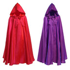 Halloween Party Costume Women Men Adult Long Robe Hooded Cloak Witchcraft Christmas Holiday Solid Color Medieval Cape