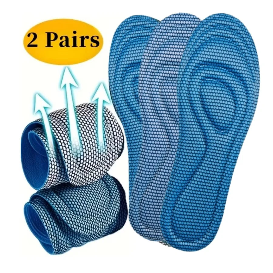 1/2 Pairs Memory Foam Disposable Insoles for Shoes Antibacterial Deodorization Sweat Absorption Insert Sport Shoes Pads