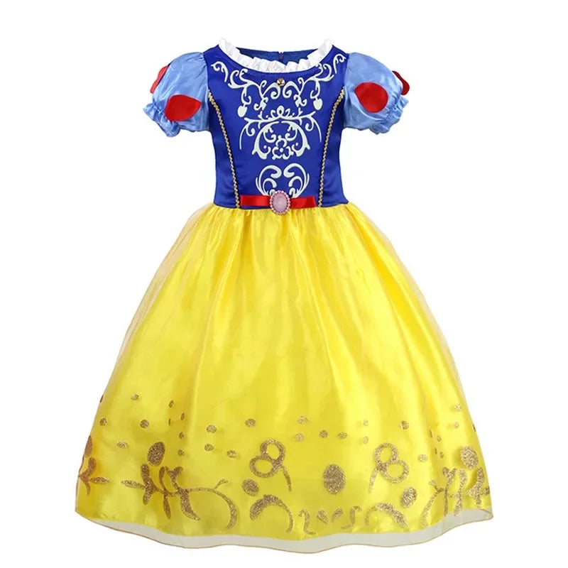 Girls Princess Dress Kids Disney Cosplay Cinderella Snow White Aurora Rapunzel Halloween Costume Children Birthday Party Dresses