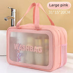 Dry & Wet Separation Transparent PU Makeup Bag