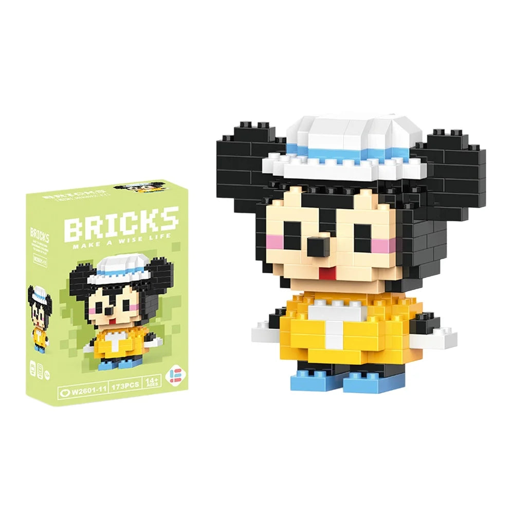 Disney 214 style Winnie LinaBell StellaLou Building Blocks Princess Cartoon Figrues Bricks Children's Assembly Toys Model Gift