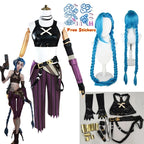 Arcane Season 2 League of Legends LOL Arcane Jinx Halloween Cosplay Costume Loli Outfit Halloween Christmas Gift Cos Convention