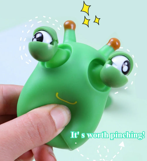1/3 PCS Novelty Green Worm Squeeze Toys Eye Fidget Sensory Stress Relief Toys for Kids & Adults Birthday Gifts