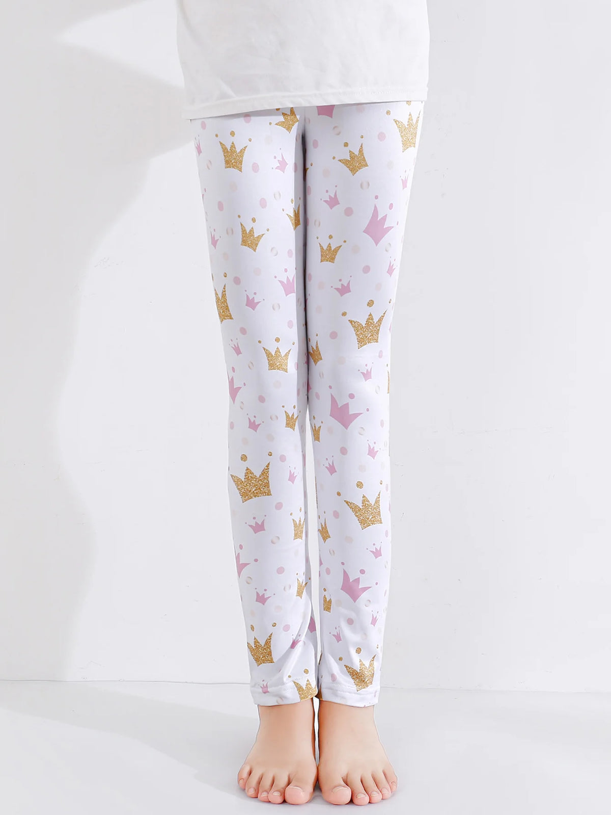 1 Pair of Cute Print Kids Baby Girl Leggings Spring Summer Children Stretch Slim Pants Suitable for 2-12 Years Girls Daily Wear