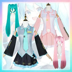 Cosplay Costume Green Ponytail Wig Anime  Singer Role Playing Uniform Girl Party Comic Con Outfits Tops Skirt Props