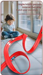Net Bag/Box 13Ft/16.3Ft Flexible Track Toy & Mini Car DIY Competitive Rail Vehicle Game Educational Gift for Children Christmas