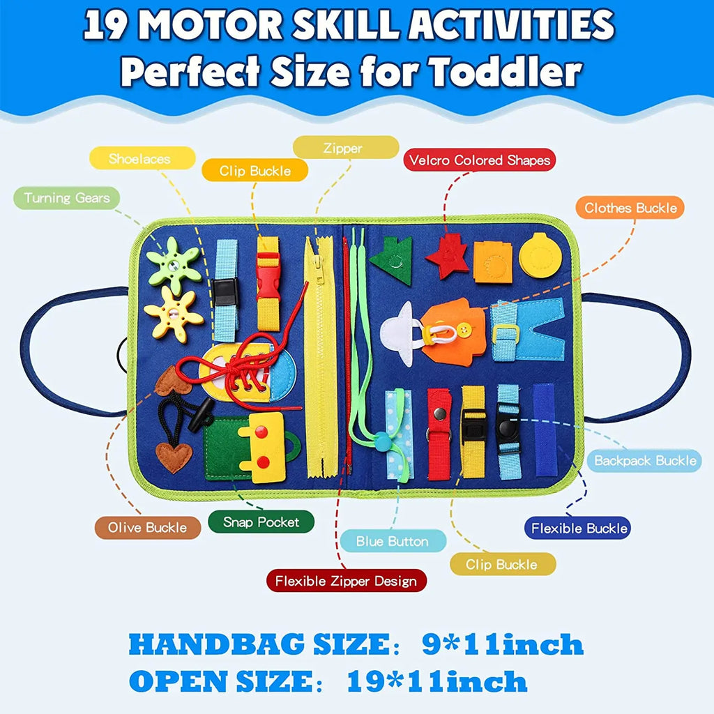 Toddler Montessori Busy Board Activities Education Toys Basic Dress Motor Skills Baby Travel Learning Toys For Christmas Gift