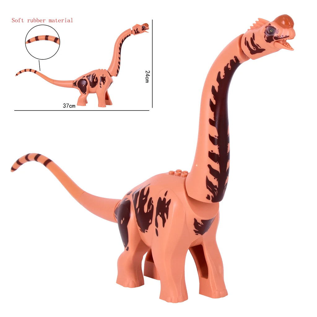 Jurassic Large Spinosaurus Dinosaur World Building Block Figure Movable Joint Prehistoric Animal Model Educational Assemble Toy