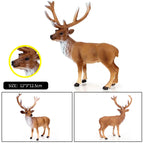 Oenux Forest Deer Animals Simulation Wild White-Tailed Elk Action Figures Moose Figurines Model Decoration Toy Kids Xmas Gift