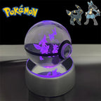 Pokemon 3D Crystal POKE BALL Figure Toys Snivy Dragonair Blastoise Venusaur Milotic Raichu Night Light LED Lamp Base Model Dolls