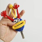 Cute Fruit Series Sausage Mouth Doll Crochet Keychains Custom Knitting Bag For Car Keys Holder Funny Doll Bag For Keys Storage