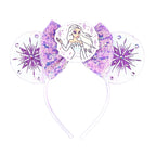 Frozen Elsa Mickey Mouse Ear Headband Sparkling Purple Bow Hair Hoops for Party Valentine Day Gift Holiday Hair Accessories