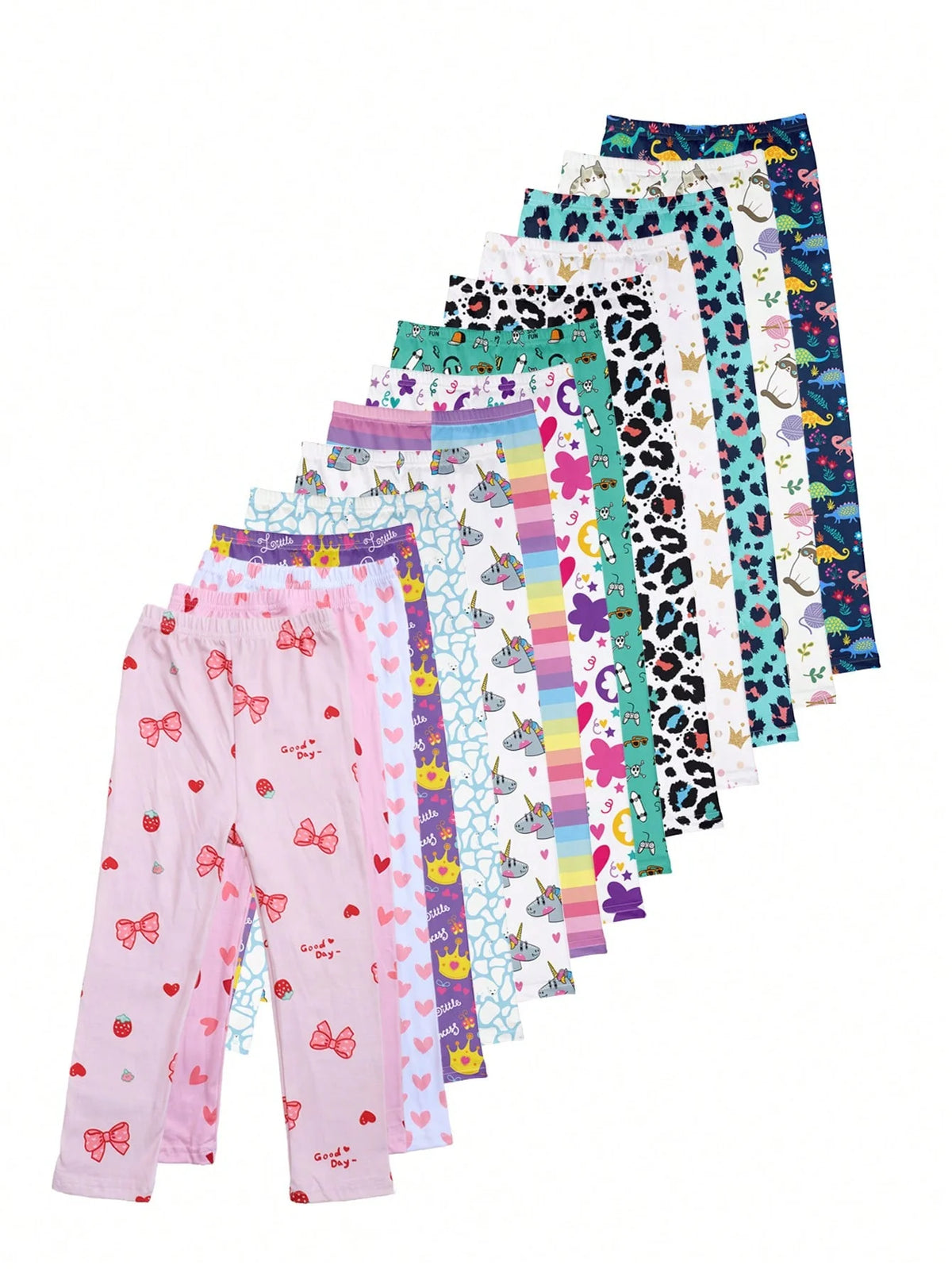 1 Pair of Cute Print Kids Baby Girl Leggings Spring Summer Children Stretch Slim Pants Suitable for 2-12 Years Girls Daily Wear