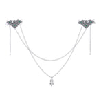 Retro Silvery Alloy Hollow Moon Pendant Forehead Headpiece for Women Boho Ethnic Indian Hippie Party Hair Accessories Jewelry