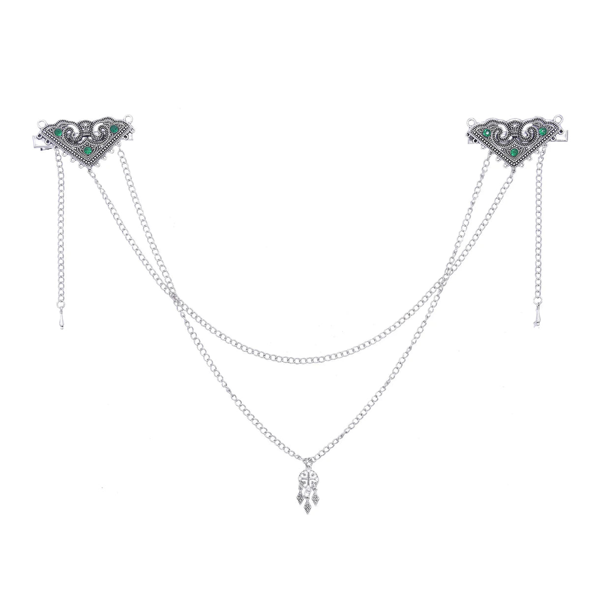 Retro Silvery Alloy Hollow Moon Pendant Forehead Headpiece for Women Boho Ethnic Indian Hippie Party Hair Accessories Jewelry