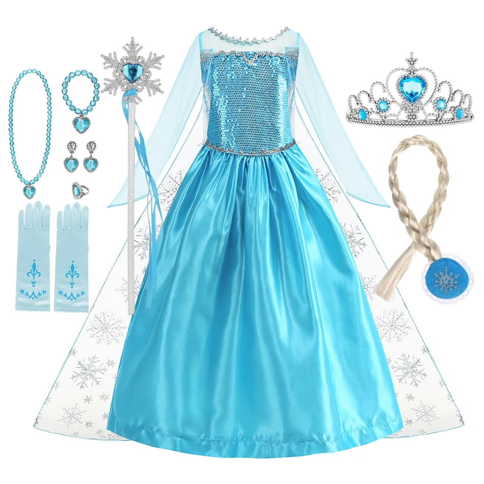 Girl Vestidos Costume Kid Dress Halloween Cosplay Children Birthday Carnival Party Dress Up 2-10 Year