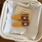 Kawaii Rilakkuma Bangs Side Clip Cartoon Cute Wave Point BB Hair Clip Lazy Bear Angel Winged Versatile Hairpin Birthday Gifts