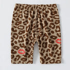 1/4/6 Pieces Girls' Seasonal Thin Sweet Cute Fashionable Printed Bottom Shorts Anti Gare Safety Pants Soft Leggings Home Pants