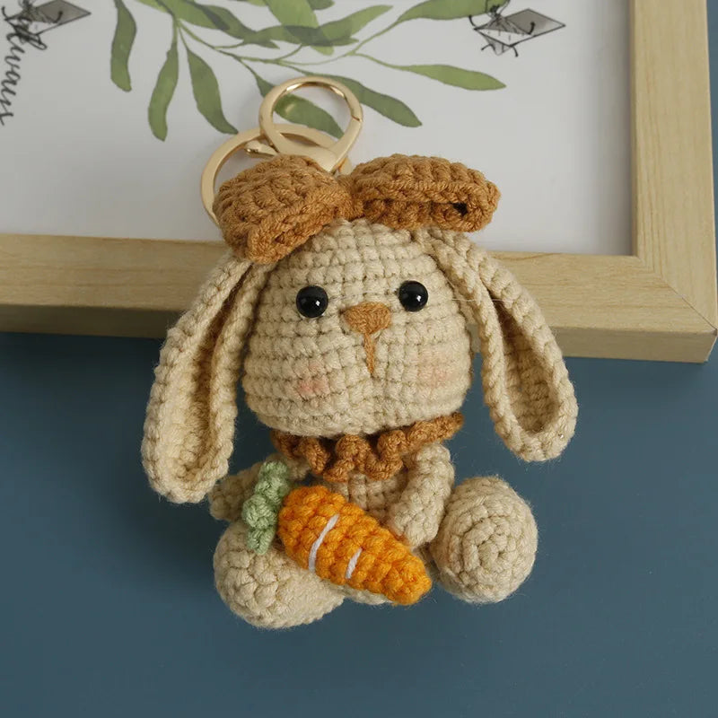 Exquisite Kitten Doll Crochet Keychain For Bag Pendant Knitted Small Cat Doll Keyrings Cute Kitten Keychain Custom Accessories