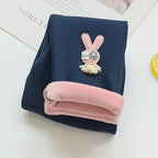 Kids Leggings Cartoon Rabbit Cashmere-Style Leggings Baby Girl Winter Pants Soft Kids' Autumn Wear