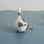 Small Cat Crochet Keychain Handmaking Crochet Cute Kitten Keyrings For Bag Pendant Knitting Animal Doll Keychain For Gift Custom