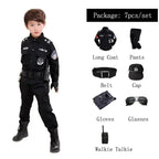 Cosplay Children Policeman Costumes Kids Christmas Party Carnival Police Uniform Halloween Boys Army Policemen Clothing Gift Set