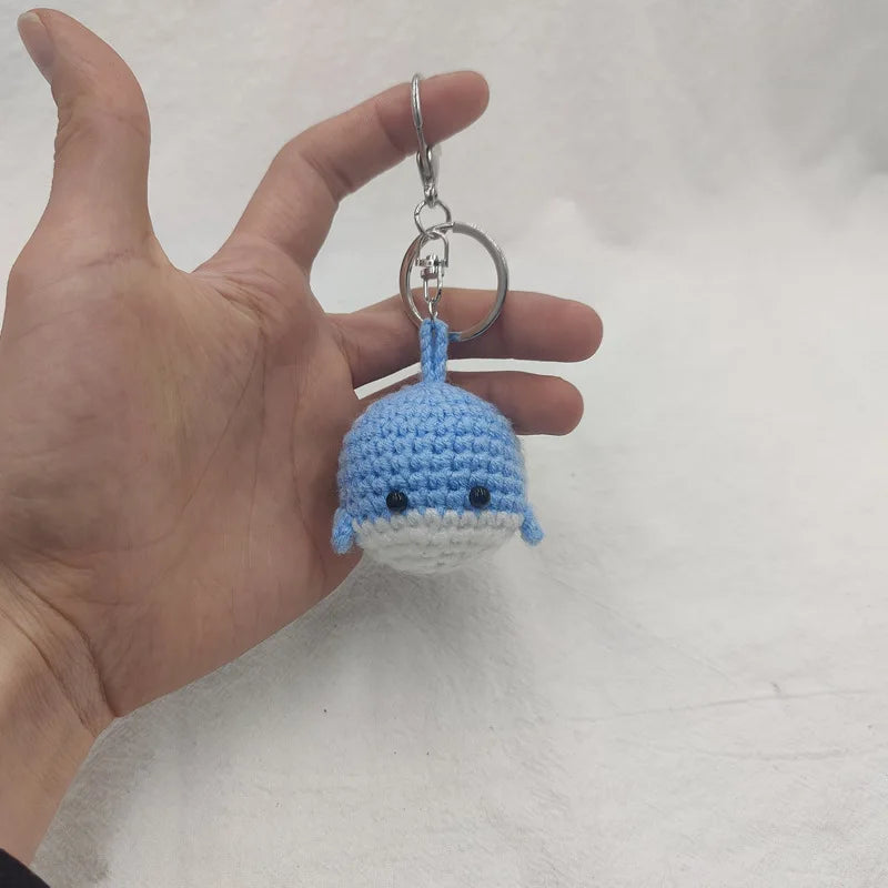 Cute Small Bear Couple Keychains Knitting Cartoon Bear Mini Animal Doll Keyrings Crochet Keychain Wholesale Custom Acceessories