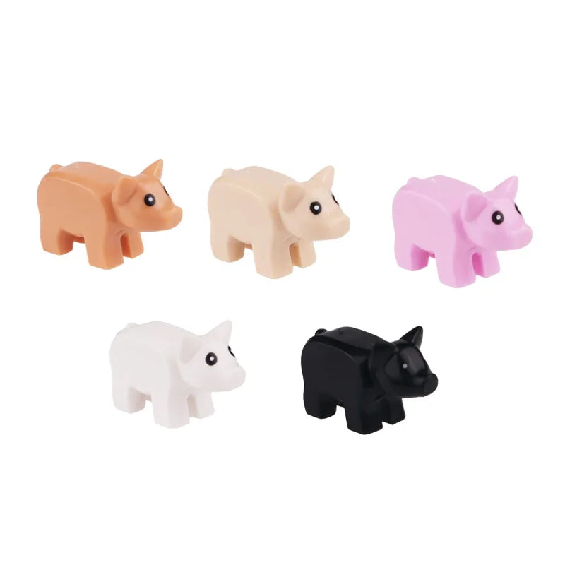 MOC Animal Scene Building Blocks Zoo Ducks Cat Dog Penguin Eagle Dove Wolf Bear Deer Shark Snake Mice Sheep DIY Toys Bricks K055