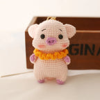 Creative Small Animal Doll Handmake Crochet Keyrings For Bag Pendant Cartoon Puppy Keychain Knitting Animal Doll Keyring Custom