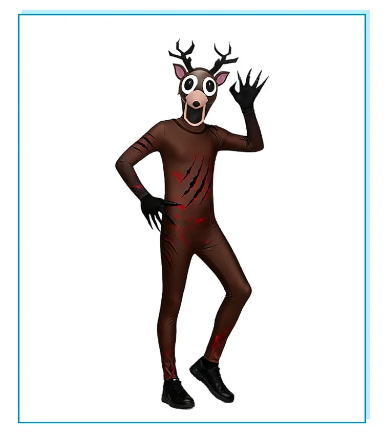99 Nights In The Forest Deer Kids Cosplay Costume Animal Deer Owl Cosplay Jumpsuit  Halloween Party Costumes for adult childre