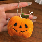 Halloween Plush Keychain for Women Pumpkin Ghost Bat Witch Hat Trick or Treat Cartoon Bag Charm Party Gifts Keychain Accessories