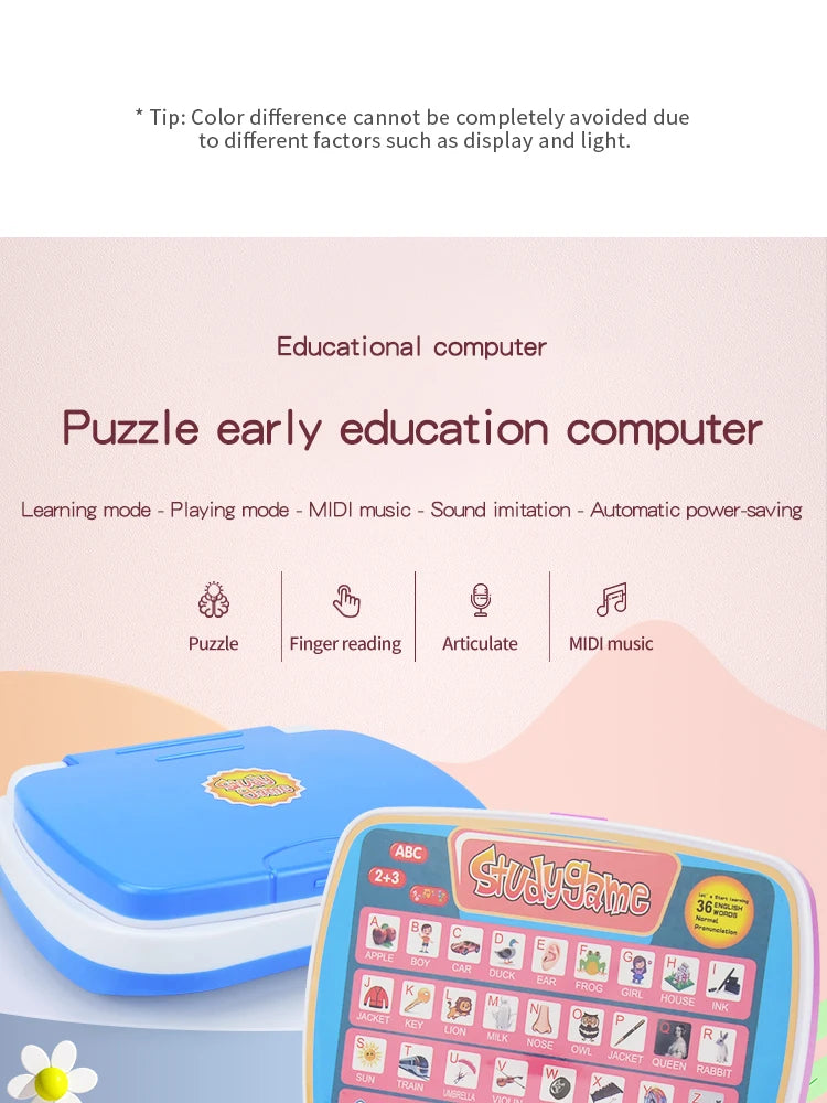 English Learning Small Laptop Toy for Children.Kids. Boys and Girls Computer for Aphabet ABC.Numbers.Words.Spelling.Maths.Music