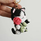 Exquisite Kitten Doll Crochet Keychain For Bag Pendant Knitted Small Cat Doll Keyrings Cute Kitten Keychain Custom Accessories