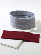 6pcs Unisex Simple Basic Solid Color Leopard Print Face Wash Cycling Running Sports Yoga Leisure Sweat-Absorbing Headband