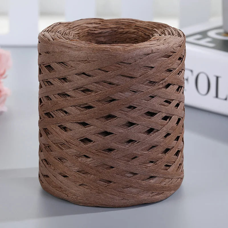200M Raffia paper rope Straw Yarn For Knitting Crocheting Paper Threads DIY Handmade Summer Sunhat Beach Bag Freeshipping