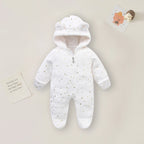 AYNIGIELL 0-12M Cartoon Newborn Bodysuit Warm RompersSoft Newborn Baby Clothes Flannel Autumn Winter Baby Boys Girls Jumpsuit