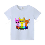 Sprunkis T-shirts Cartoon Oren Wenda Outdoor Clothes Short Sleeve Summer Cute Base Top Funny Birthday Gift